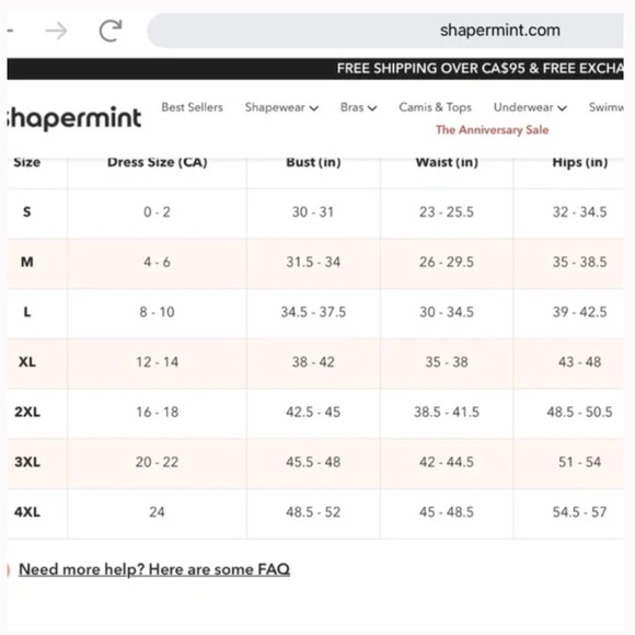 Shapermint Essentials All Day Every Day Scoop Neck Cami Sz 3XL White - Picture 3 of 7